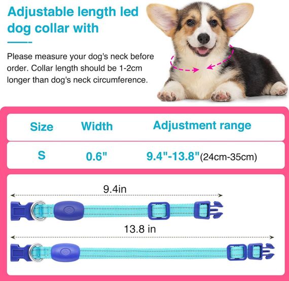Нашийник для собак світний світлодіодний нашийник для собак, що перезаряджається через USB, водонепроникний | Зображення 2