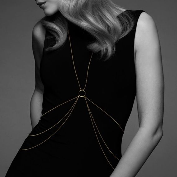 Цепочка для тела Bijoux Indiscrets Magnifique 8 Body Chain - Gold, украшение для тела Sex Aura