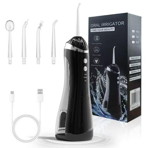 Портативний іригатор для ротової порожнини Find your beauty з USB зарядкою і насадками