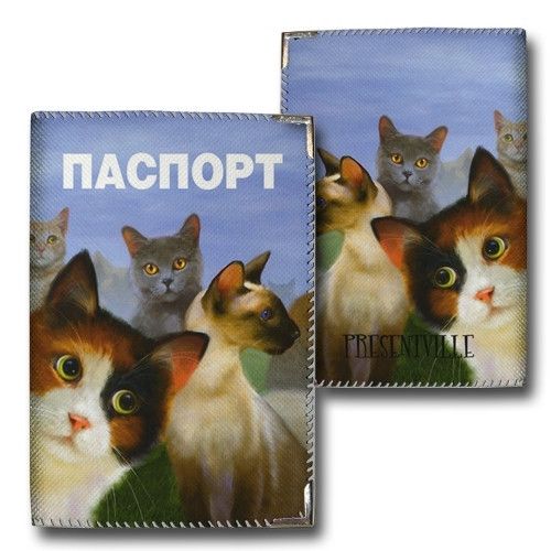 Обкладинка на паспорт Котики (PD_SE013)