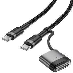 Дата кабель Acefast C22-05 2in1 Type-C to Type-C 240W/MAG3 140W (1.2m) Black
