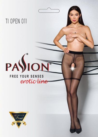 Колготки с открытым доступом, с контрастными шортиками Passion TIOPEN 011 1/2 (20 den), black sexstyle | Зображення 2