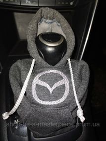 Чехол кофта Худи аксессуар на КПП Car Hoodie мазда Mazda серый подарок автомобилисту 10070