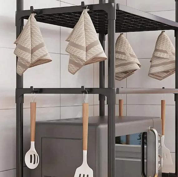 Універсальна полиця-стелаж для мікрохвильової печі 2 рівня 48х26х71 см YH-6616-2 | Зображення 4