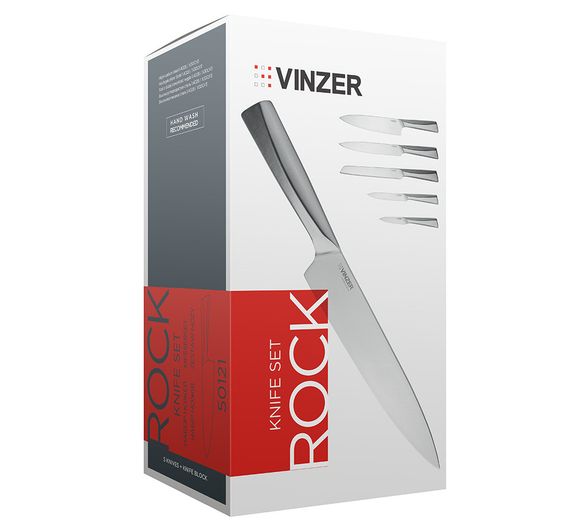 Набор кухонных ножей с подставкой Vinzer Rock 50121, 6 предметов, нержавеющая сталь, острые | Зображення 7