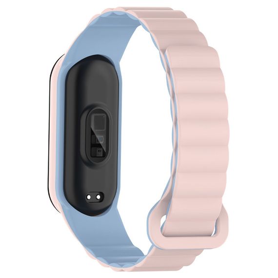 Ремінець Dual-color Magnetic для Xiaomi Mi Band 7/6/5/4/3 Light Pink / Lilac Blue | Зображення 1