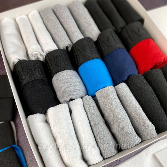 Чоловічі труси боксери CK 5шт у коробці - 5шт чорних трусів у коробці, Чорні труси СК у коробці Преміум | Зображення 4