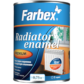 Эмаль стирол-акриловая для радиаторов отопления Farbex 0.75 кг