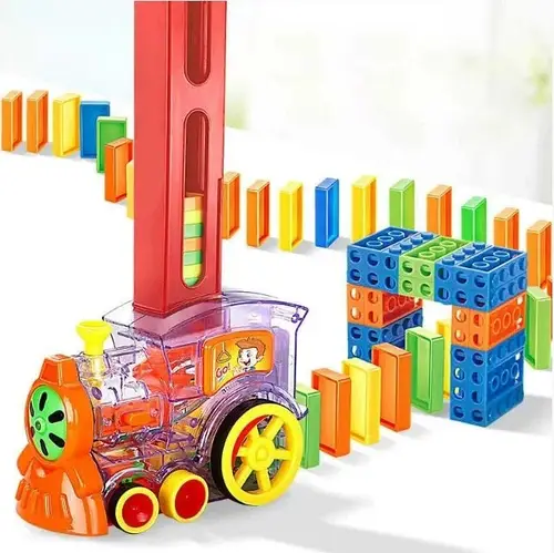Конструктор іграшка-поїзд доміно, DOMINO Happy Truck sciries COLORS 60 деталей | Зображення 2