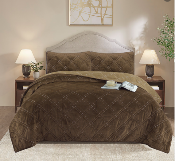 Покривало Soho 220x240 см VELVET Vip Romb Latte