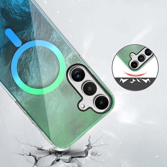 Чехол TPU Shiny Mountain (MagFit) для Samsung Galaxy S24 FE Green / Blue | Зображення 1