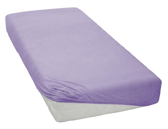 Простынь 140х200+25см трикотаж на резинке Сиреневая