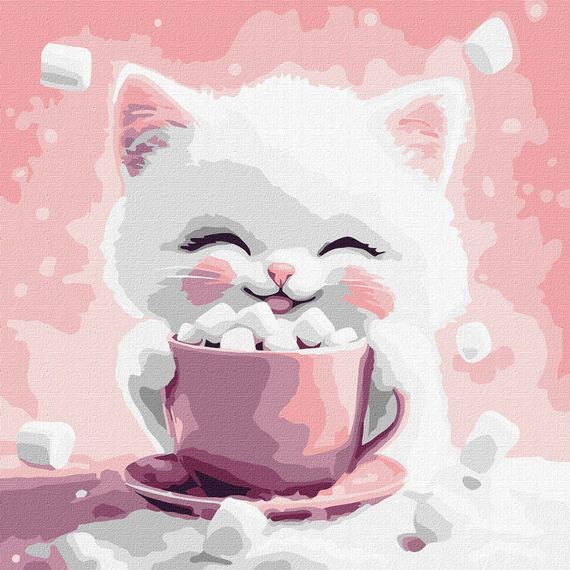 Картина по номерам "Какао для котика (картина № 2)" KHO6770, 30х30 см