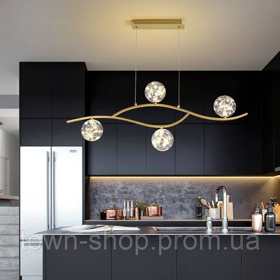 Люстра потолочная LED YQ318/4-ab-led-k Золото 45-150х13х70 см. | Зображення 1