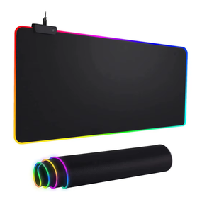 Ігрова поверхня RGB 800 x 300 x 2 мм килимок для ПК з підсвіткою black