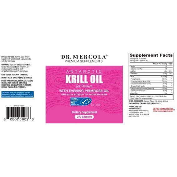 Олія криля Dr. Mercola Antarctic Krill Oil for Women 90 Caps | Зображення 1