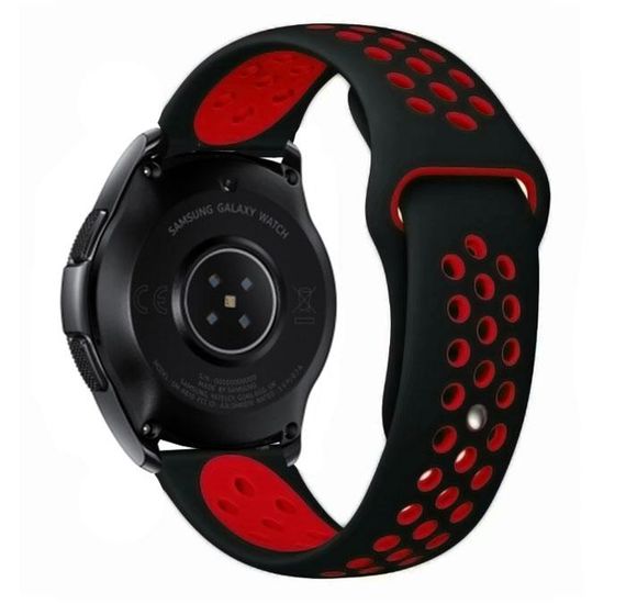 Спортивний ремінець Primo Perfor Sport годинника для Samsung Galaxy Watch 42 mm (SM-R810) - Black&Red | Зображення 1
