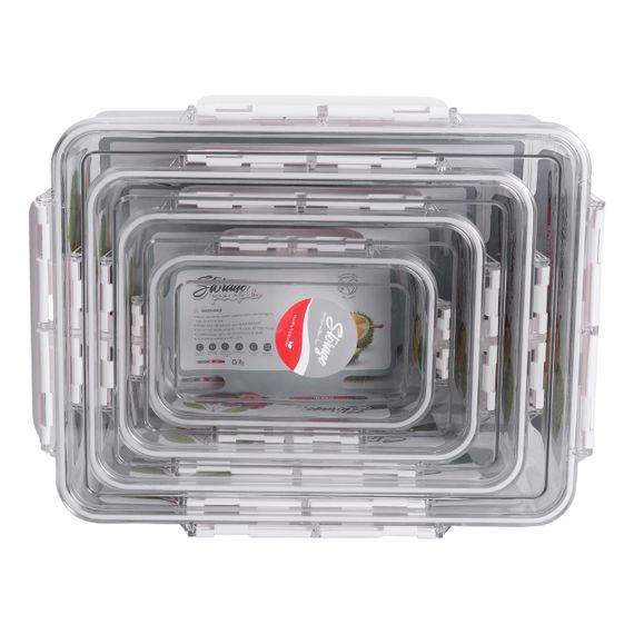 Набір контейнерів для їжі 0.7/1.7/3.3/5.7 л 4 шт з кришками на засувках HP-27-5 | Зображення 4