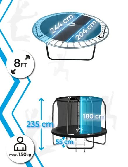 Батут із внутрішньою сіткою THUNDER Inside Elite 8FT 244 см Black | Зображення 2