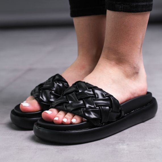 Шльопанці жіночі Fashion Duke 3675 41 розмір 26 см Чорний