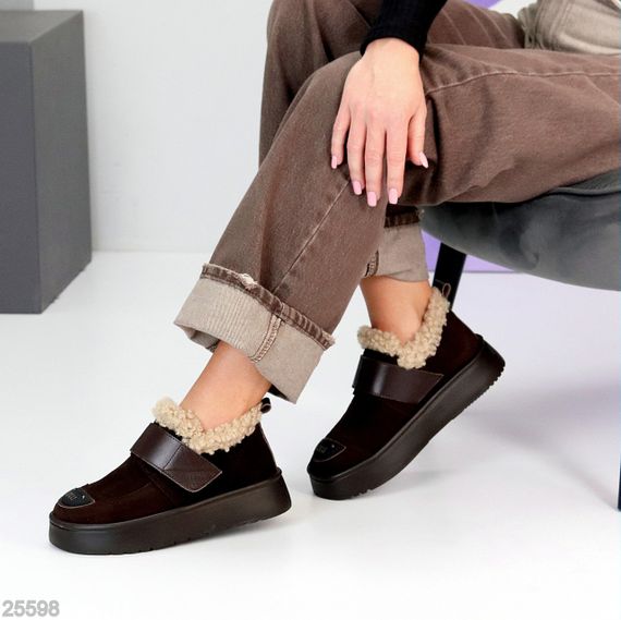 Молодежные дизайнерские зимние автоледи натуралки с опушкой цвет Горький Шоколад | Зображення 6