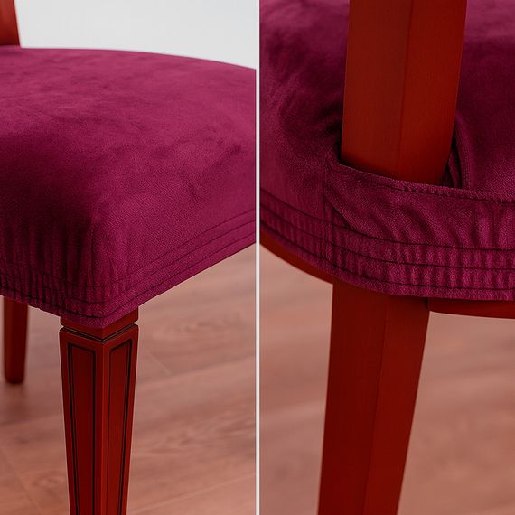 Чохли на сидіння стільця велюрові 2 шт бордовий Love You | Зображення 1