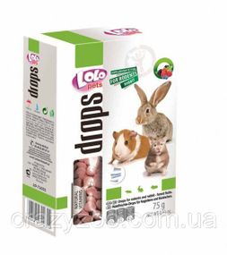 Лакомство для грызунов и кролика Lolo Pets Дропсы Лесные ягоды 75 гр LO-71031