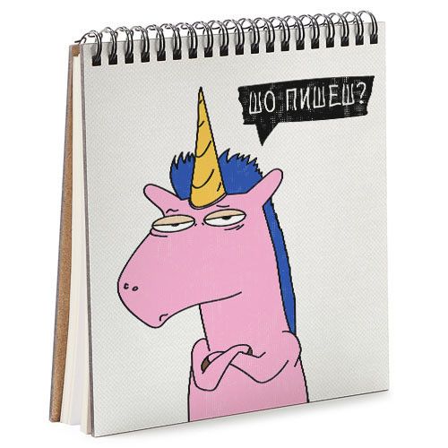 Скетчбук Единорог Що пишеш? 17x18 см (BDK_EX011)
