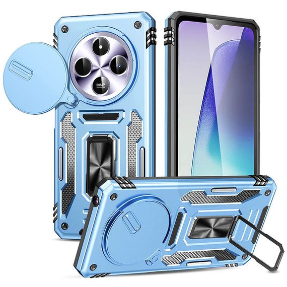 Ударостійкий чохол Camshield Army Ring для Xiaomi Redmi 14C / A4 / Poco C75 Блакитний / Light Blue