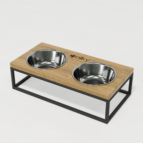 Миски на подставке для средних собак и больших котов Hollky Base M (2 × 0,95 л) BM-422110-GRNT