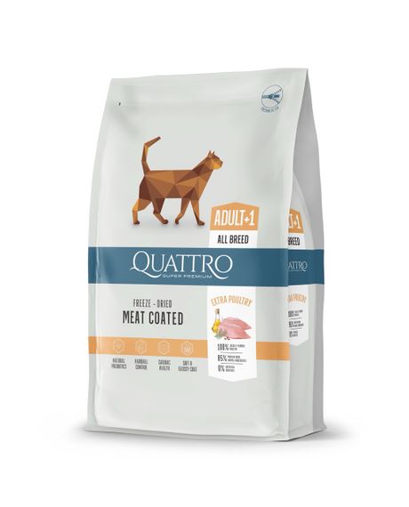 Сухий корм для котів з м'ясом птиці Quattro Cat Adult, 1.5 кг