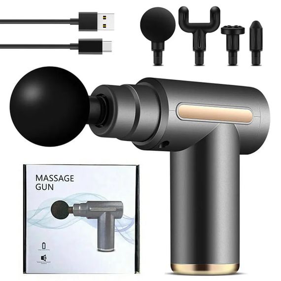 Перкусійний масажер для шиї голови та ніг Massage Gun XL-1011 • Електричний масажний пістолет