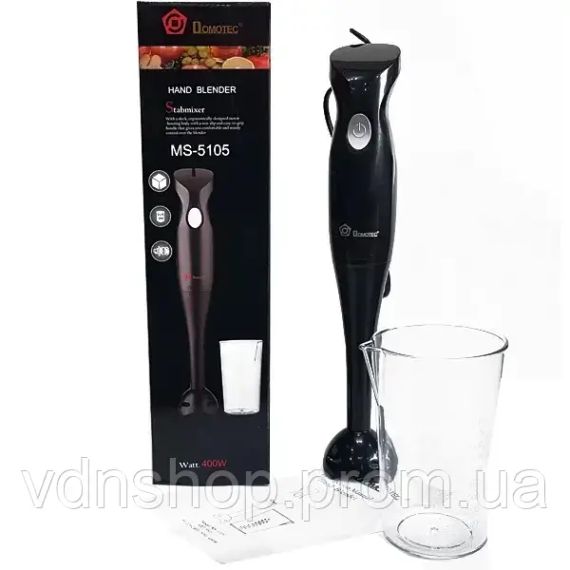 Блендер DOMOTEC MS-5105 (занурювальний, 400Вт, пластик, + склянка) | Зображення 2