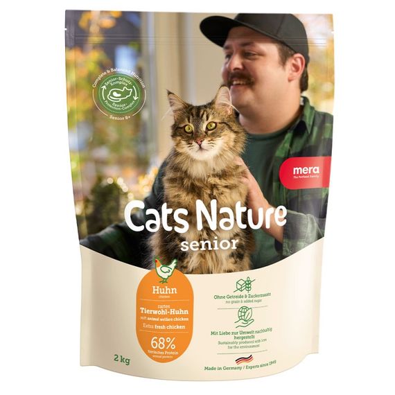 Сухой корм с курицей для пожилых котов Mera Cats Nature Senior Chicken, 2 кг