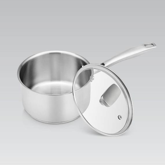Ковш кухонный Maestro MR-3521-16S, 1.7 л, 16 см, из нержавеющей стали с крышкой, для всех типов плит | Зображення 3