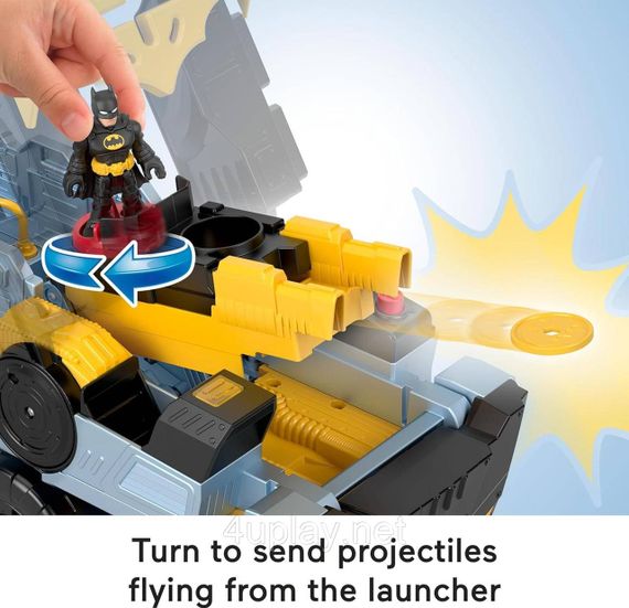 Бетмобіль-трансформер танк Бетмена зі світлом і звуками Оригінал Fisher-Price Batman Transforming Bat-Tank | Зображення 5