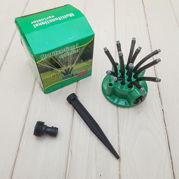 Спринклерный ороситель 360 multifunctional Water разбрызгиватель распылитель для полива газона | Зображення 1