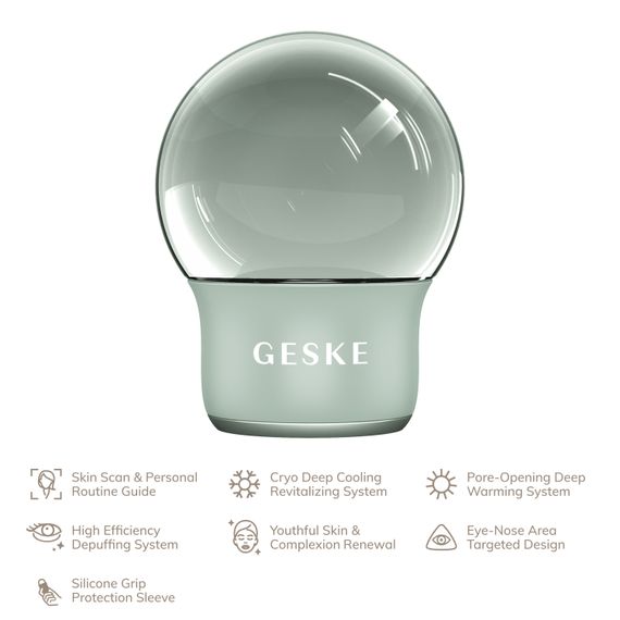 Масажер для обличчя і тіла GESKE Cool&Warm Face and Body Massager 7в1 starlight, Зелений | Зображення 1