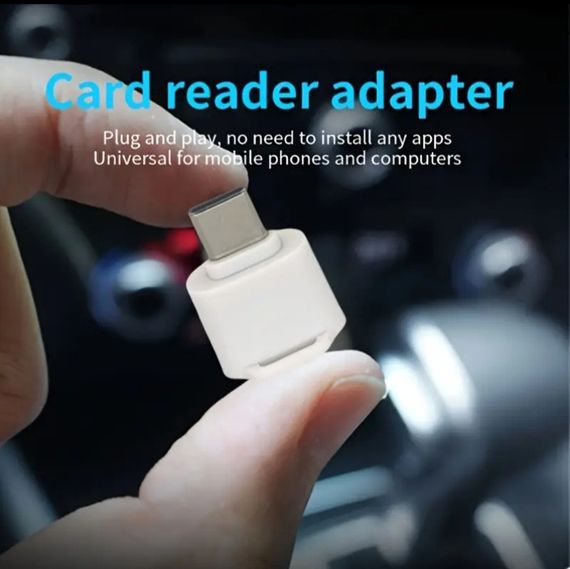 Компактный, высокоскоростной кардридер Type-C → MicroSD/TF. Белый | Зображення 1
