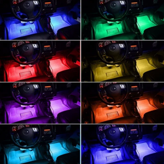 Cветодиодная RGB лента для подсветки салона автомобиля с пультом ДУ 4 шт по 9 лед ELITE LUX EL-1228 | Зображення 5