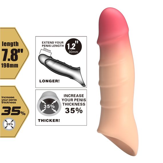 Насадка на член - Pretty Love Damell Penis Sleeve Flesh Sex Aura | Зображення 1