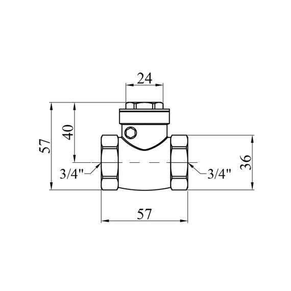 Пелюстковий клапан Karro 3/4" ВВ латунний KR-107 | Зображення 1
