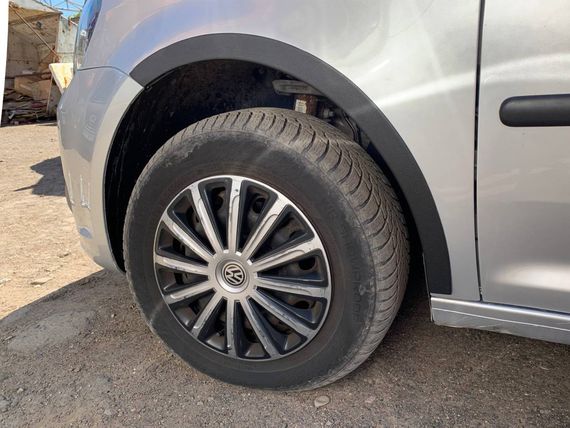 Накладки на арки (чорний мат) Коротка база, 2 бічних (метал) для Volkswagen Caddy 2010-2015рр | Зображення 1