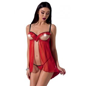 Пеньюар із відкритими грудьми CHERRY CHEMISE red S/M - Passion