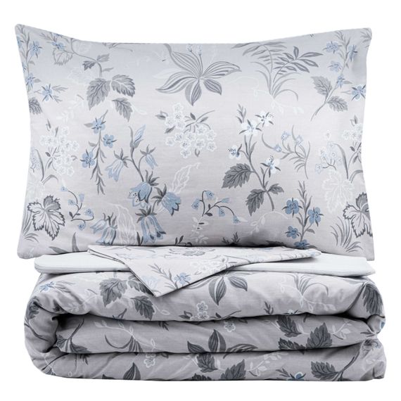 Набір постільної білизни 2,0сп Ardesto Gloria, 200х220см, 100% бавовна, сатин, польові квіти, сірий світлий (ART2022WF) | Зображення 4