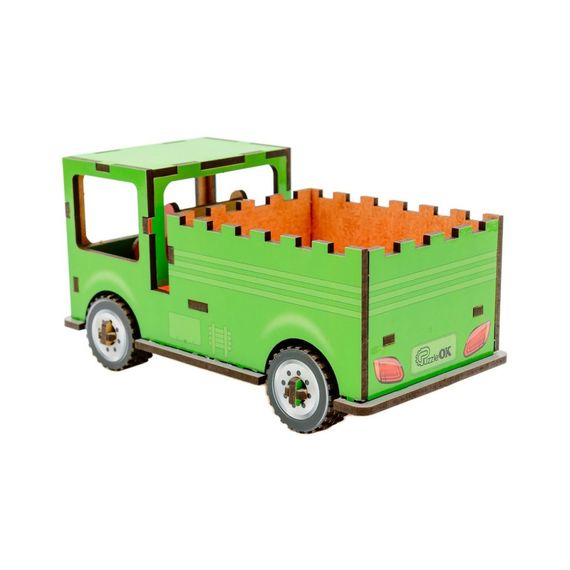 Дитячий дерев'яний 3D конструктор "Вантажівка" Puz-00929, 37 деталей | Зображення 3