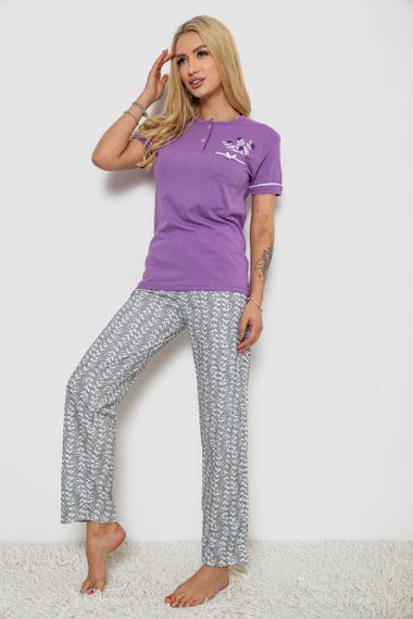 Піжама жіноча з принтом, колір бузковий, 243R9227 | Зображення 2