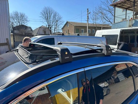 Поперечины на интегрированные рейлинги Ecem V2 120 см (2 шт) Серый для Lincoln MKC 2015- гг | Зображення 3