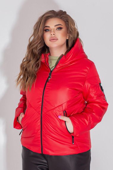 Жіноча демісезонна куртка, арт. 1008, червоний | Зображення 2