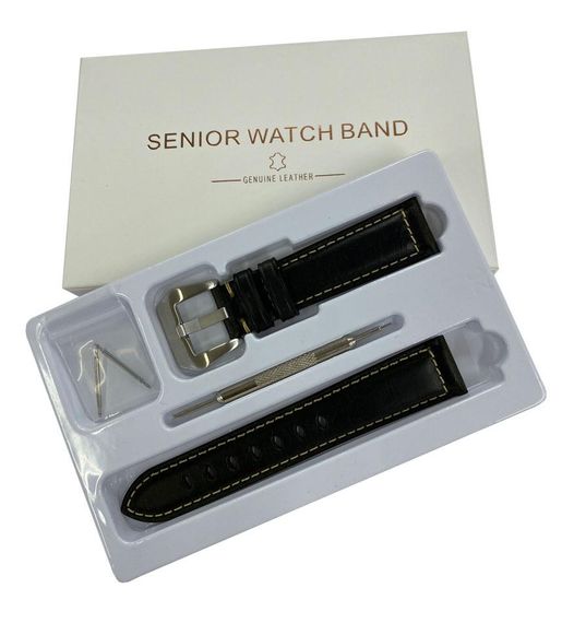 Шкіряний ремінець Primolux F001 Steel buckle для годинника Samsung Galaxy Watch Active / Active 2 - Black | Зображення 6